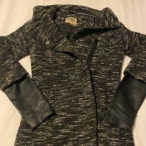 Pea coat with Leather